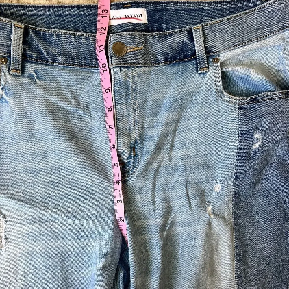 Lane Bryant Flex Magic Waistband High Rise Straight Color Block Crop Jeans